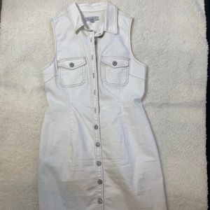 Love Tree white denim button down dress, sz L